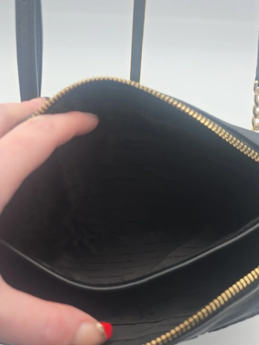 Michael Kors Black Crossbody Bag with Gold Chain Lattice